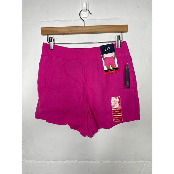 NEW Gap Womens Pink Linen Pull On Shorts Size X-Small - Picture 1 of 5